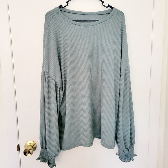 SHEIN Curve 3XL green sweater large sleeves plus size - Picture 5 of 6
